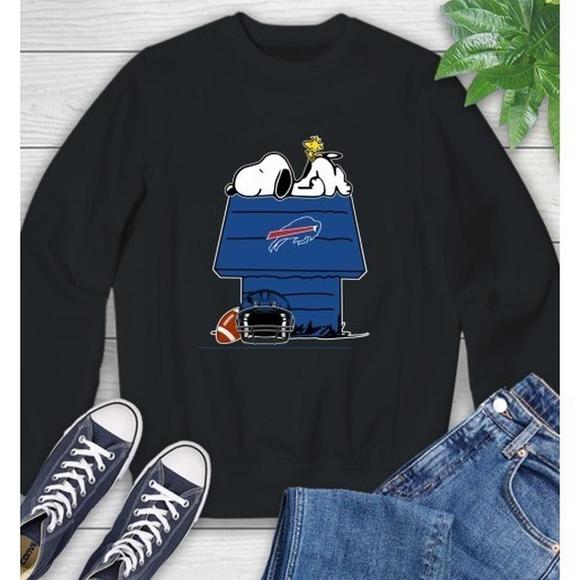 Buffalo Bills Nfl Football Snoopy Woodstock The Peanuts Movie Sweatshirt 1 - Picture 1 of 4